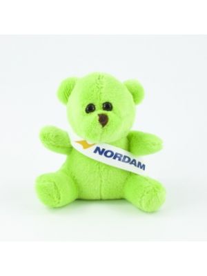 Mini Coloured Sash Teddy Bear 10cm- Bright green