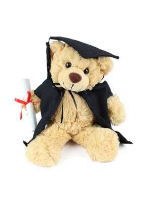 26cm Graduation Teddy Bear- Bertie Beige