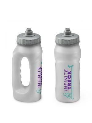 500ml Jogger Bottle- Printed Clear Bottle with Silver Valve Lid
