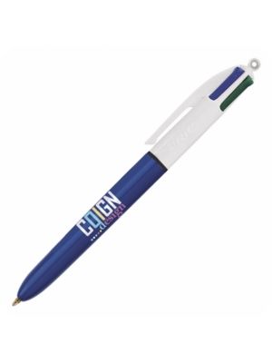 BIC® 4 Colours Ballpen- Blue/White with printing