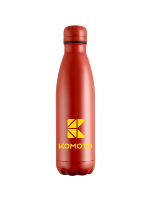 Coloured Mood® Powder Coated Bottle- Red with branding