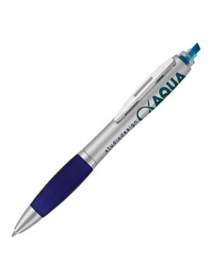 Contour Max Ballpoint Pen with Highlighter- Blue with printing