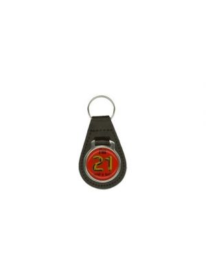 Domed Pear Shaped Leather Keyfob