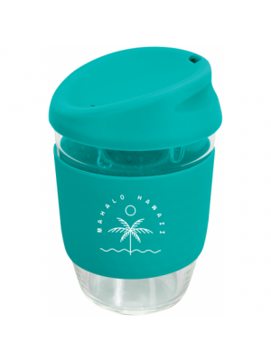 Kiato Cup with Silicone Band- Teal with printing