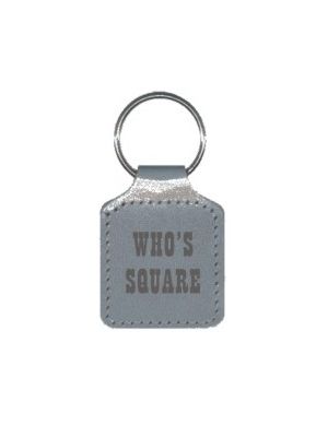 Tiny Square Bonded Leather Keyfob