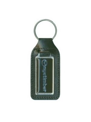 Domed New Long Square Bonded Leather Keyfob