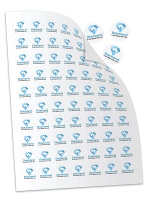 Sheet of stickers printed with your company branding.