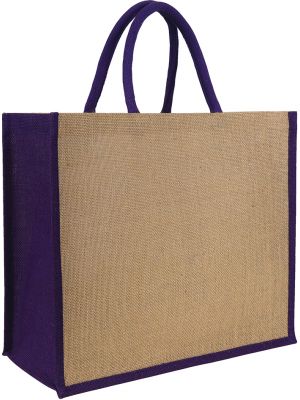 Yalding Eco Jute Bag- Natural/Purple