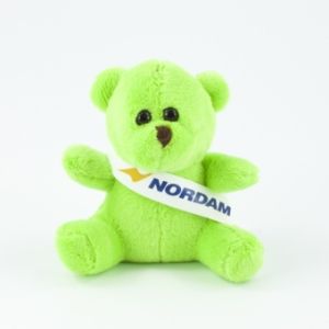 Mini Coloured Sash Teddy Bear 10cm- Bright green