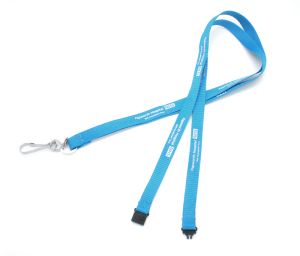 10mm Flat polyester lanyard branded with your logo.