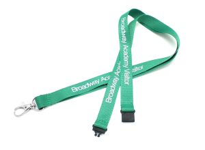 15mm Flat polyester lanyard branded with your logo