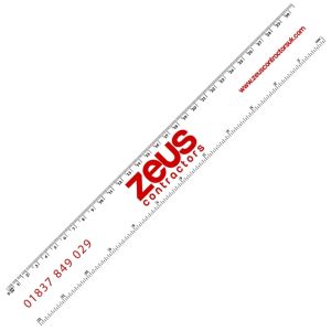 30cm Plastic Ruler- White with printing