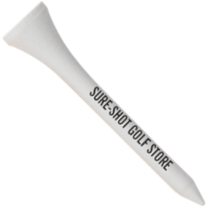 54mm Wooden Golf Tee- White with printing