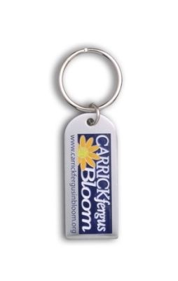 Large Rounded Stamped Metal Keyring