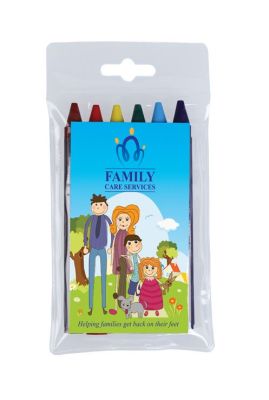 Printed 6 Pack Colouring Crayons