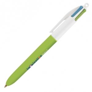 BIC® 4 Colours Fashion Ballpen- Green/White with printing