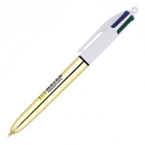 BIC® 4 Colours Shine Ballpen- Gold with printing
