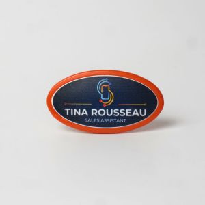 Branded Always Recycled Select Name Badge Oval- Orange