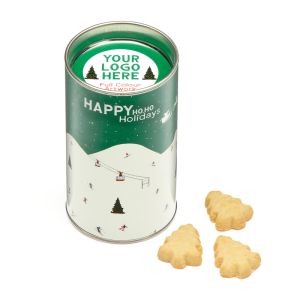 Branded Festive Shortbread Biscuit Tube