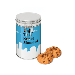 Branded Silver Flip Top Tin with Maryland Cookies