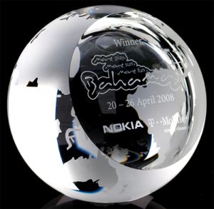 Crystal Globe with Sloping Flat Face 80mm