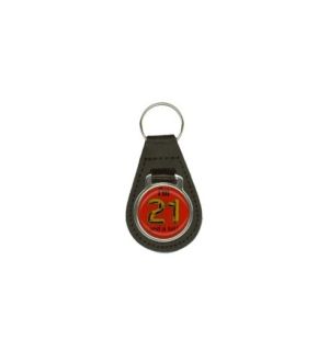 Domed Pear Shaped Leather Keyfob