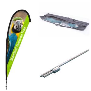 Personalised Drop Feather Flag and Ground Spike Set
