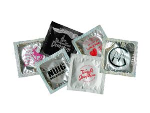 Foil Condom- Printed directly onto the pack in 1 colour