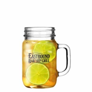 Glass Mason Jar with Handle- Printed with your design