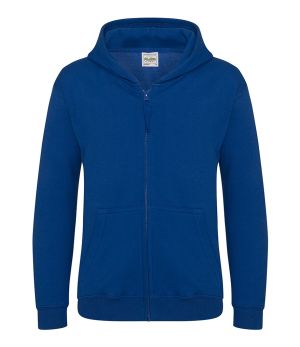 Kids Awdis Zipped Hoodie- Royal Blue