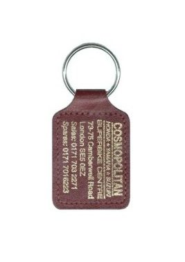 Large Square Bonded Leather Keyfob