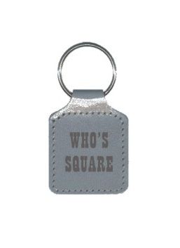 Tiny Square Bonded Leather Keyfob