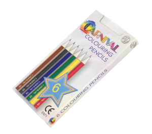 Mini Carnival Colouring Pencils 6 Pack- Carnival Themed Box (Front)