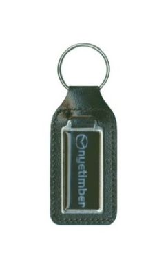 Domed New Long Square Leather Keyfob