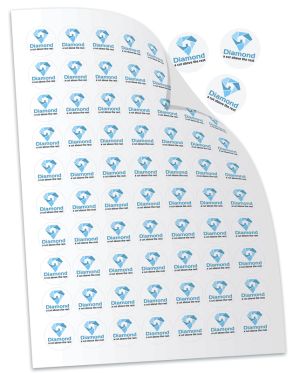 Sheet of stickers printed with your company branding.