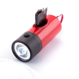 Pet Poop Bag Holder with Torch- Red