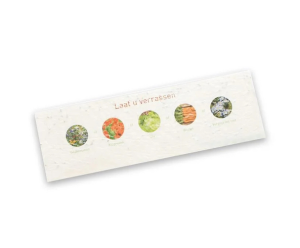 Plantable Seed Paper Bookmark embedded with flower seeds.