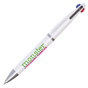 Quad Ballpen- White barrel with printing