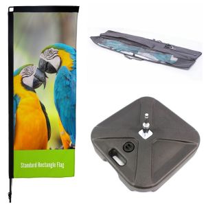 Rectangular Feather Flag and Ground Spike Set