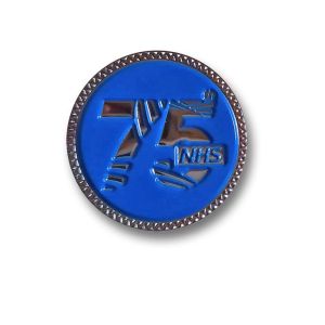 Round NHS 75th Anniversary Commemorative Badge- Enamel infilled