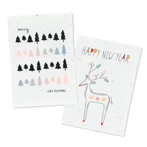 Seed Paper A5 Christmas Card branded with your design inside and out.