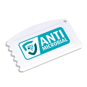 White Antimicrobial Credit Card Ice Scraper