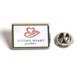 Branded Rectangular Metal Pin Badge