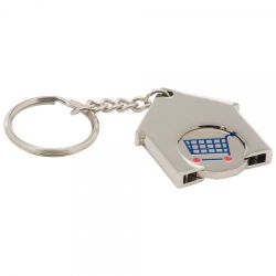Branded House-Shaped Trolley Coin Keyring