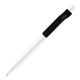 White pen with a black trim made with anti-microbial agent within the plastic.