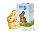 Lindt bunny in a personalised box with a rabbit cut out to display the Lindt bunny.