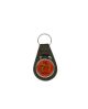 Domed Pear Shaped Bonded Leather Keyfob