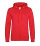 Ladies Awdis Zipped Hoodie- Fire Red